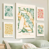 Grüne Blätter Herbarium Leinwand Poster